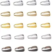 Aweisile Pendant Chain Clasp Clip 500 Pieces Pendant Loop Eyelets Charm Clasps Chain Connector Stainless Steel Snap on Pendant Bails for Necklace Jewellery Accessories DIY Jewellery Making