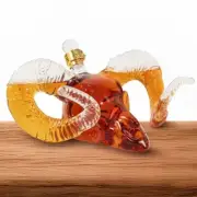750ML Goat Head Whiskey Decanter, Lead-Free Baphomet Glass Bottle for Liquor
