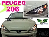 在飛比找Yahoo!奇摩拍賣優惠-小亞車燈改裝＊全新 PEUGEO 寶獅 206 黑框 光圈 