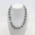 Tahitian Pearl Necklace Loose Strand 13-15mm Drop-Baroque Silvery Gray Hi Luster