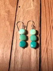 NEW: inspired by Sundance Catalog - faceted chrysoprase pillow earrings in ombré