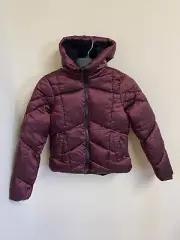 Sam Edelman Big Girls Burgundy Crystal Satin Puffer Lining Jacket Size 14 NWT