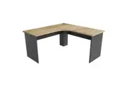 Xavier Manager L-Shape Corner Workstation Computer Office Desk 180cm - Oak & Ironstone
