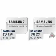 Samsung EVO Plus MicroSD 128GB, 130MBs Memory Card with Adapter - 2 Pack