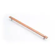 Lenah 416mm Cabinet Handle, Tasmanian Oak &amp; Satin Chrome Face Caps