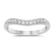 Curved Anniversary Ring with 1/4ct of Diamonds in 9kt White Gold