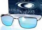 Oakley SQUARE WIRE Titanium Silver w POLARIZED Galaxy Chrome Lens Sunglass 4075