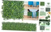 Artificial Grass Wall Backdrop,10"x 10"(16P) Boxwood Faux Green Wall Panels
