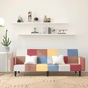 2-Seater Sofa Bed Fabric - Comfortable Convertible Couch for Small Spaces - Multi-Purpose Living Room Furniture