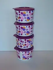 [Tupperware] Portable Party Poppin Sides Bowls & Seals Set 2-cup Containers X4 New