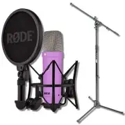 Rode NT1 Signature Series - Purple Condenser Microphone with Mic Stand
