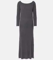 [Lisa Yang] Lisa Yang Nari ribbed-knit cashmere midi dress M-L grey