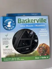 Dog Muzzle Size 4 Baskerville Ultra Safety Treat Drinking Friendly New In Box