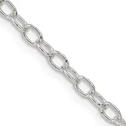 22 Inch Sterling Silver 3.4mm Oval Cable Chain