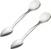 KICHOUSE 2 Pack Stainless Steel Grapefruit Spoons Double-Ended Digging Scoop for Slicing