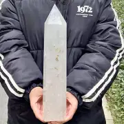 4.12LB Natural white crystal Hexagonal point Column Healing quartz Reiki Stone