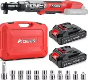 Complete 21V Electric Ratchet Kit: 8 Sockets, Adapters & Dual Batteries Included