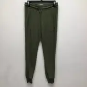 Gibson Womens Skye Joggers Green Pockets Drawstring Waist Stretch XS New