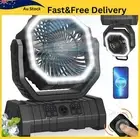 Portable Camping Fan LED Light Rechargeable Tent Lantern W/ Hook Remote Outdoor/