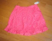NEW Carters girls size 14 Skirt Skort Pink White Hearts pull on Cotton NWT
