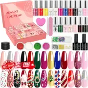 Beauty Advent Calendar 2024 for Women Teen Girls Gel Nail Polish Set, Christmas