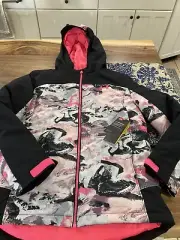 GIRLS YOUTH Under Armour Cold Gear STORM CAMO Winter Jacket XL BLK Pink NWT $130