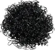 Haobase 1000Pcs Black Elastic Hair Bands Rubber Hair Ties for Girls