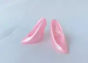 Barbie Doll Classic Pearlescent Pink Shoes, Rare Color - 1990s Vintage