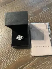 David Yurman Infinity Sterling Silver 0.69ct Round Diamond Ring Size 8 - NWT