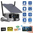 4K/8MP Solar Power WiFi Outdoor Home Security IP Camera Dual Lens Night Vision