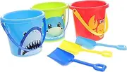HANABASS 3Sets Beach Buckets and Spade for Lightweight Sand Play for Beach Backyard and Outdoor Fun