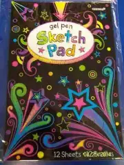 Neon Birthday Stars Party Favor Gift Notebook Book Drawing Gel Pen Sketch Pad