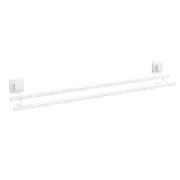 Fusion-Loc 80cm Matte White Style Suction Double Towel Rail