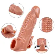 Men Reusable Condom Penis-Extender-Enlarger-Sheath Sleeve-Bigger Girth-Enhancer