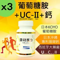 在飛比找PChome24h購物優惠-【3入組】關鍵芝寶 專利UC2 葡萄糖胺 鈣 UC-II g