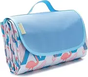 Outdoor & Picnic Blanket Beach Mat Extra Large Sand Proof and Waterproof Portable Beach Mat for Camping Hiking Festivals,145 * 200cm Foldable and Lightweight (Flamingo)