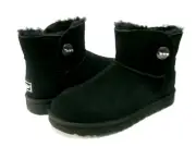 UGG MINI TURNLOCK BLING WOMEN BOOTS SUEDE BLACK US 6 /UK 4 /EU 37 /JP 23