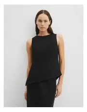 [Country Road] Organically Grown Linen Bias Tank in Black