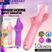 Auto Licking Vibrator Dildo Realistic Tongue Clitoris Vagina Anal Adult Sex Toy