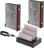2 Packs Replacement Insta 360 x3 Battery 1800mAh and Battery 3-Channel Fast Charge Hub(CINSAAQ/A) Compatible with Insta 360 x3 Accessories High Capacity Electric Core (Fully Compatible with Original)