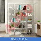 White 20 Cube Metal Wire Mesh Shelf Rack Toy Storage Bookcase Cabinet DIY Stand