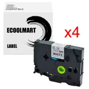 4PK Black on White Label TZ-231 Compatible with Brother TZe-231 P-Touch 12mm
