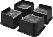 4 Piece Bed Risers 3 Inch Heavy Duty, Black ABS Bed Lifts Risers for Sofa,Bed Frame,Tables