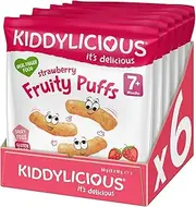 Kiddylicious Strawberry Puffs, 10g (Pack of 6)