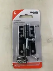 National Hardware N151-522 3” Barrel Bolt,Satin Black, NEW
