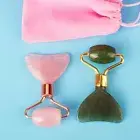2 in 1 Portable Jade Stone Facial Body Gua Sha Scrape Board Massage Roller Tool