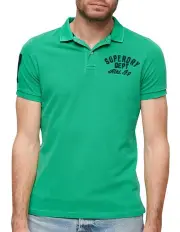 [Superdry] Applique Classic Fit Polo Shirt in Retro Green
