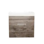 500*250mm Bathroom Vanity Mini MDF White Oak Freestanding/Wall Hung With Ceramic Top