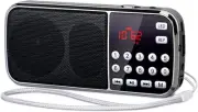 PRUNUS J-189 Bluetooth AM FM Radio - Dual Speaker Heavy Bass, LED Black