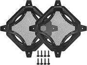 X AUTOHAUX Universal 6" Car Speaker Grills Cover Mesh Square 6 Inch Audio Speaker Subwoofer Guard Protector Case with Screws Iron Black - Pack of 2